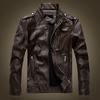 Herren Lederbekleidung Motorrad gewaschene Lederjacke PU Herren Plüschjacke