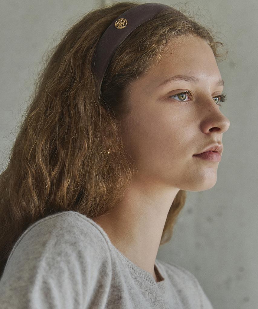 Ihr Logo Velvet Hairband / Beige
