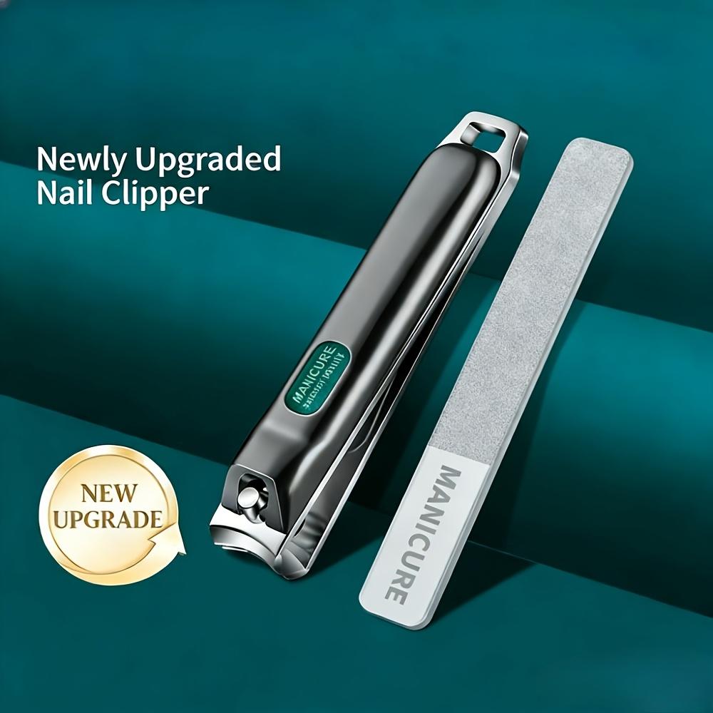 2pcs Anti-Splash Clipper Thick Anti-Splash Nail Clipper with Wide Opening Sharp Manicure and Pedicure Tools Nano Nail File