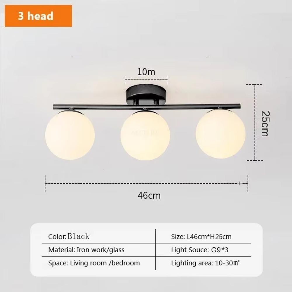 LED Glass Ceiling Light Milk White Ball For Living Room Entrance Hallway Bedroom Restroom Study Checkroom Indoor Lighting