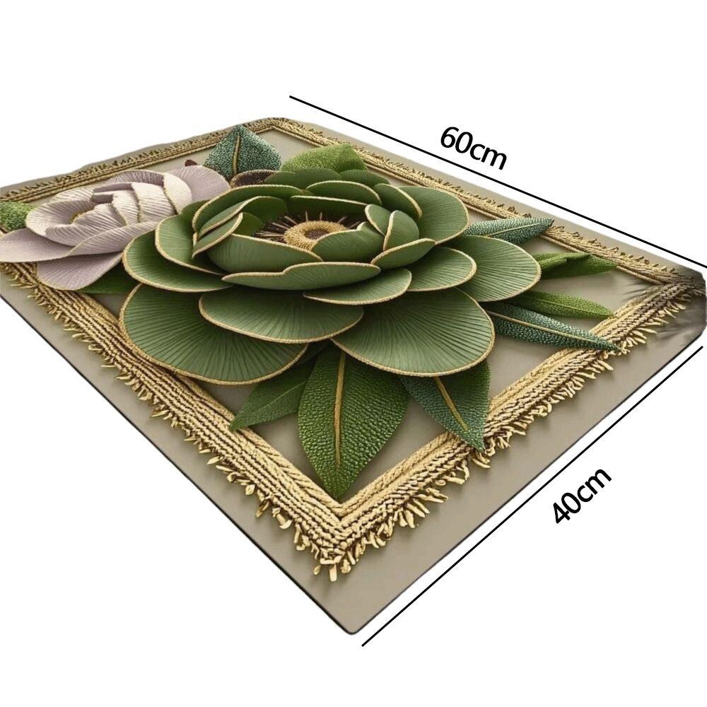 3D Floral Pattern Carpet Non-Slip Carpet New Door Mat  Home Decorative