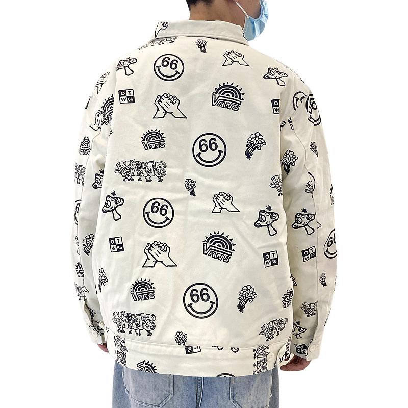 Vans Full Print Single-Breasted Long Sleeve Jacket Men Outerwear Off-White VN0A5H8K7DS