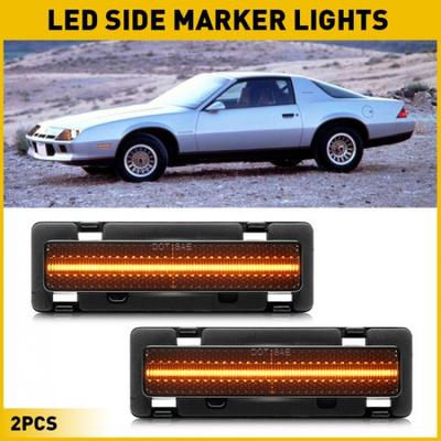 For 82-92 Chevy Camaro Smoked Lens Amber Full Strip Front LED Side Marker Lights