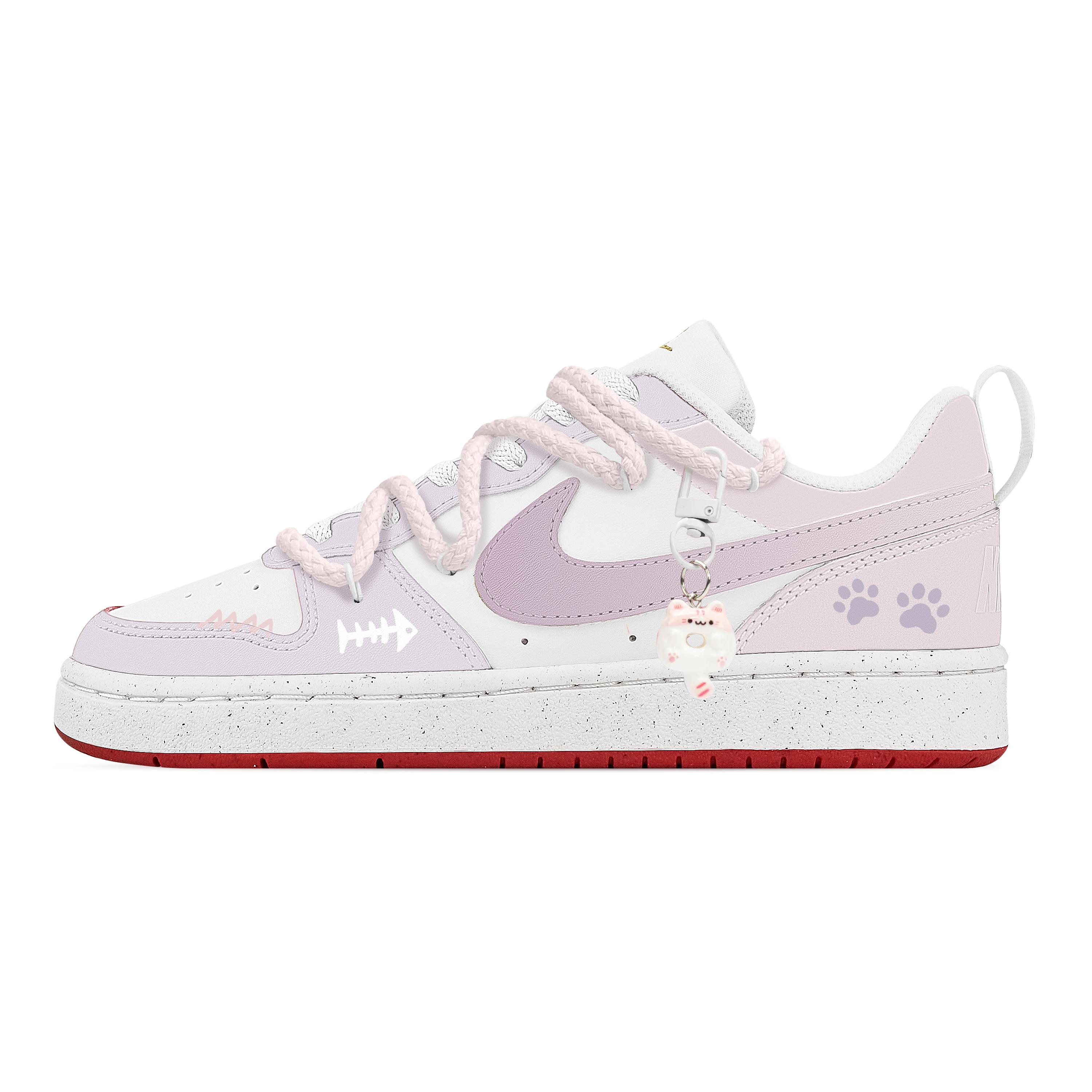 

Nike Court Borough Meowth Abrasion Resistant Slip Resistant Low top Skateboard Shoes Unisex Pink Purple DV5456-137(Team529-) 36