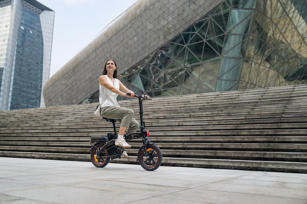 DYU A5 Elektrische fiets 14 inch 350W opvouwbare elektrische fiets 25 km/u snelheid 48V 7,5AH lithium-ionbatterij 60 km maximaal bereik Outdoor E-bike