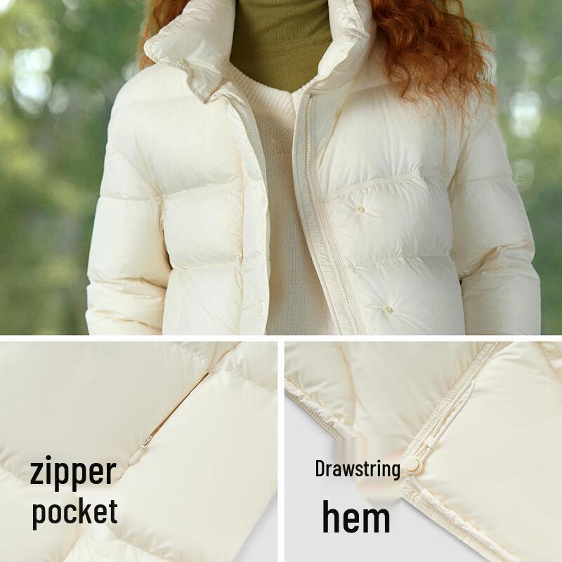 Semir Chen Duling Women's 90% Goose Down Short Puffer Jacket with Anti-Stain Finish