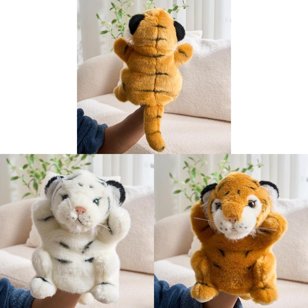 Animal Safari Tiger Hand Puppet Plush Toy For Kids Interactive Play Gift