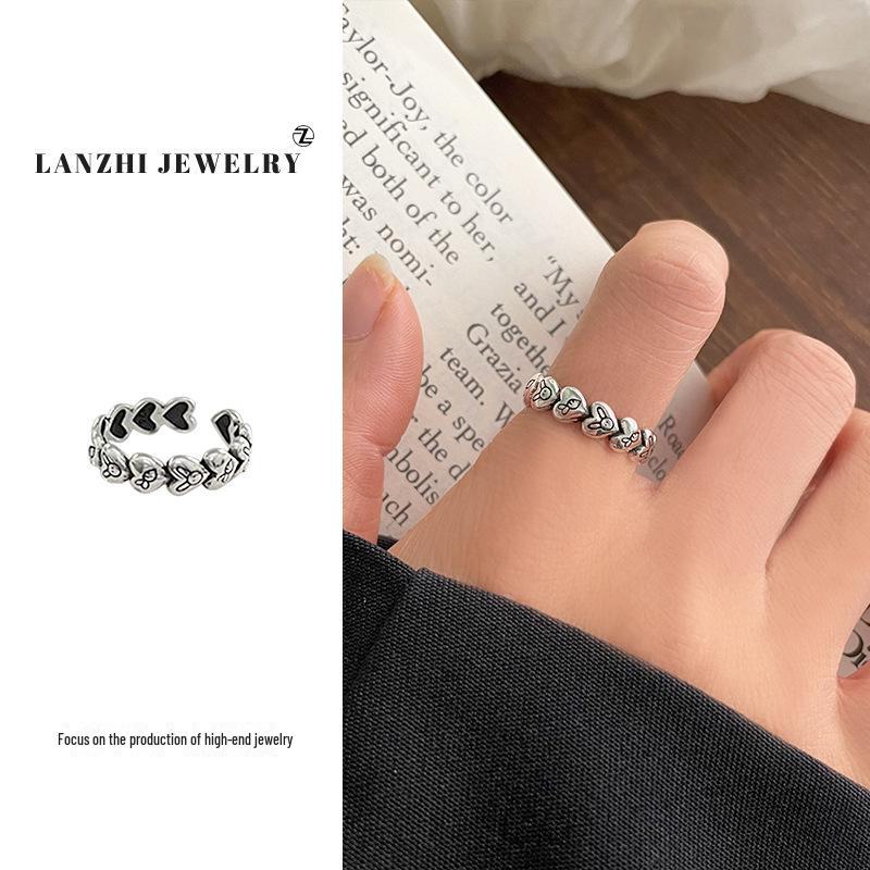 "Lanzhi 925 Sterling Silver Cat Ring – Light Luxury Open Index Finger Jewelry"