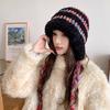 New Plush Hat Women's Autumn and Winter Warm Ear Protection Wool Hat Shows a Small Face Knitted Hat Bag Dual-purpose