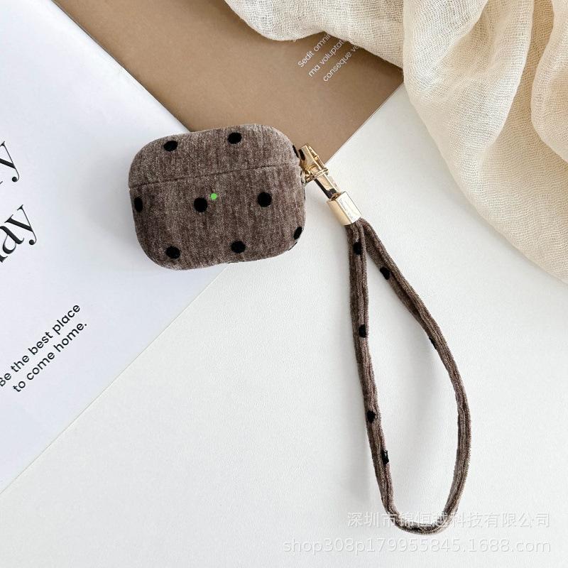 Suitable for AirPods 1 generation wireless earphone cover first generation polka dot fine velvet shell pro1 generation third generation hard case