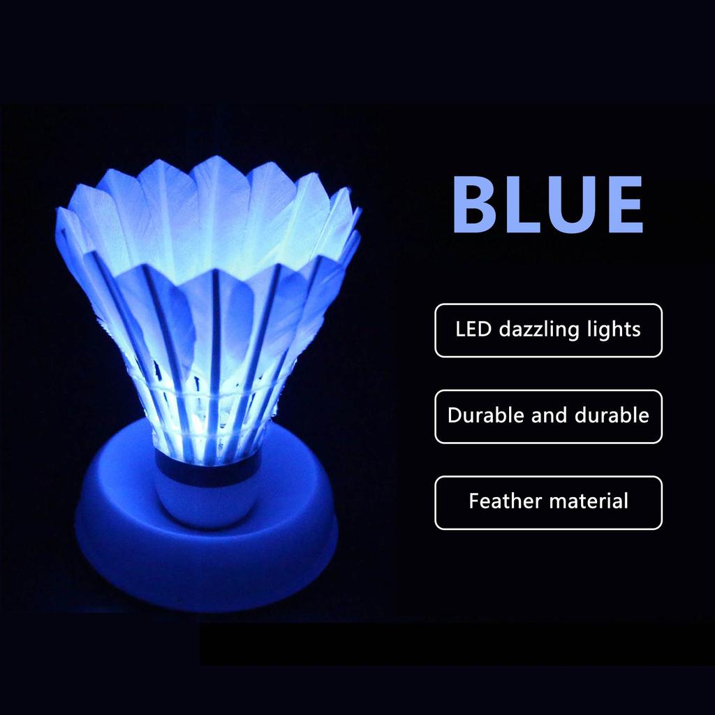 4pcs LED Badminton Shuttlecocks Badminton with Light Suitable for Outdoor and Indoor Sports
