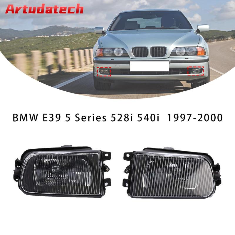 Artudatech Pair Front Bumper Fog Light Lamps Without Bulbs For BMW E39 5-Serise 1995-1998 Car Accessories