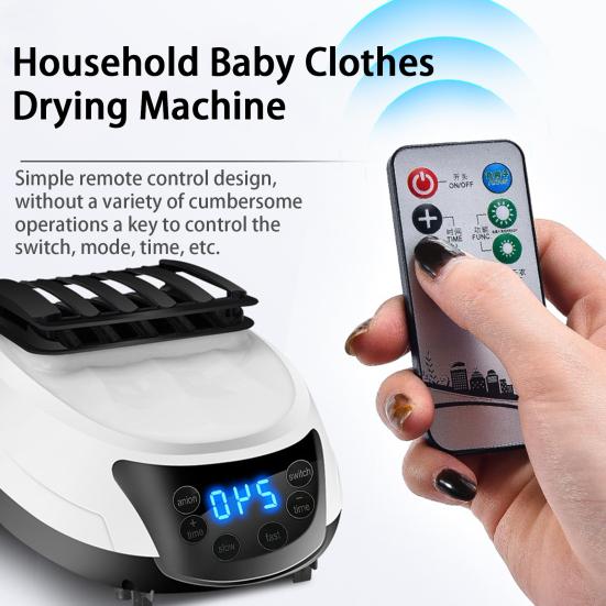 1 Set Electric with Timing Mute Clothes Dryer Silent Remote Control Portable Electric