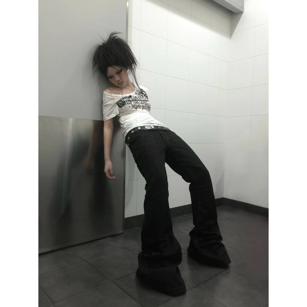 VAYLA Grunge Aesthetics Tattoo Print T-shirt Trashy 2000s Style Letter T Shirt Japanese Y2k White Sheer Tops Gothic Vintage