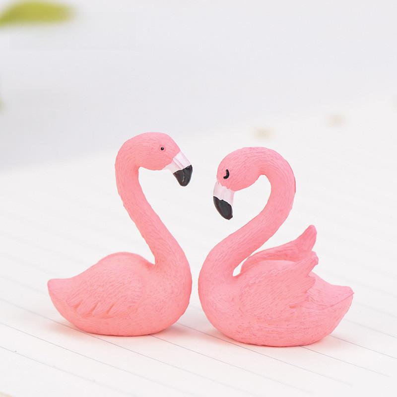 Decorative Pvc Flamingo Ornament Keychain Cake Topper Small Landscape Figurine