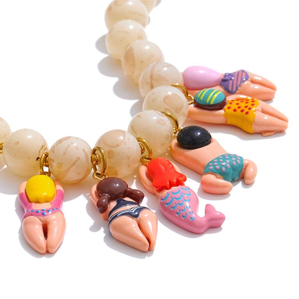 Adjustment Neck Chain Imitation Stone Beads Chain Creative Necklace Necklace Accessories