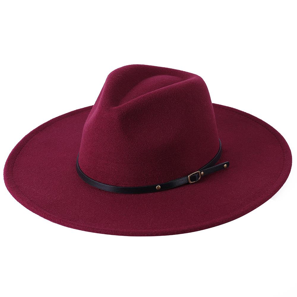 Wool Warm Wide Brim Fedora Hats Women Solid Color Top Jazz Felt Hat For Men Panama Gamble Yellow Hats