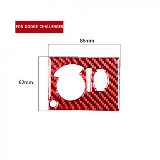 Red Carbon Fiber Headlight Switch Panel Cover Trim For Dodge Challenger 2008-14