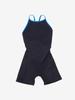 Competitive Swimming Training Swimsuit Sea Dots TurnS Short Kneeskin STW12360 L [Speed] Blue/Lemon