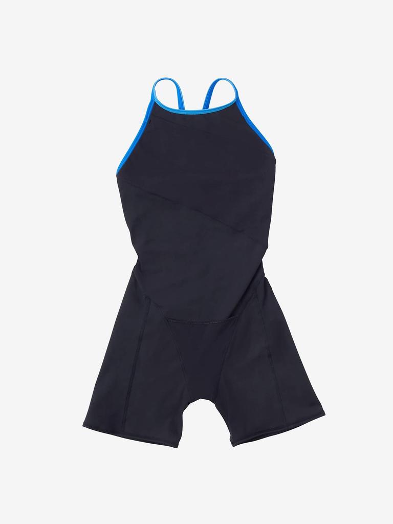 Competitive Swimming Training Swimsuit Sea Dots TurnS Short Kneeskin STW12360 L [Speed] Blue/Lemon