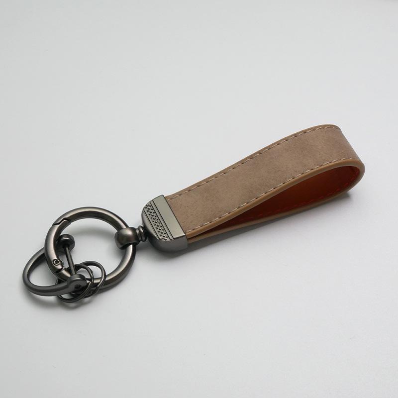 American Creative Frosted Leather Car Keychain: Exquisite, Personalized Hand Rope Pendant for Men and Women