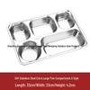 304 Stainless Steel Divided Lunch Tray with Lid