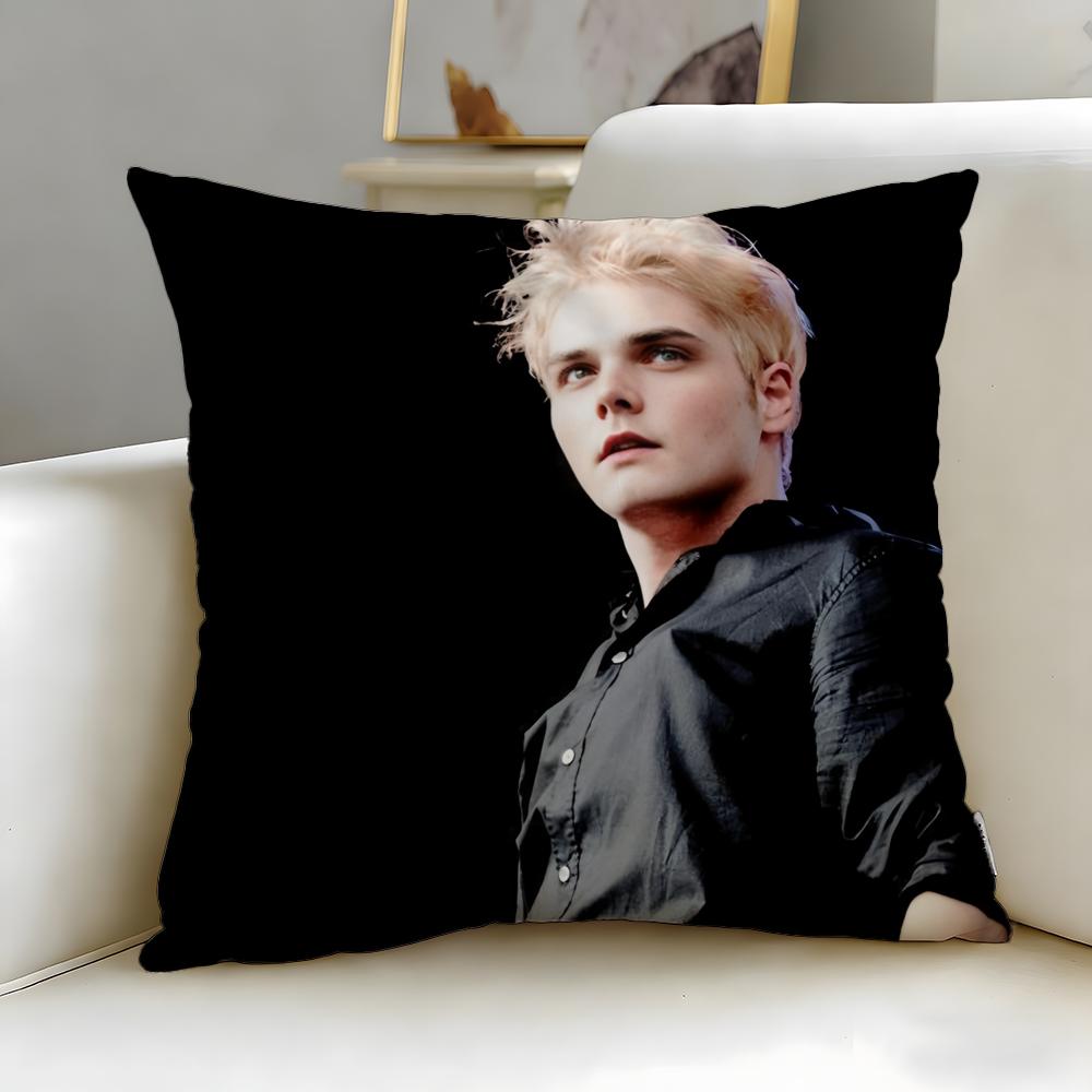 Popular Singer Gerard Way Cushion Cover Soft EasyWash Pillow Case Versatile for Couch Bed Travel and Office