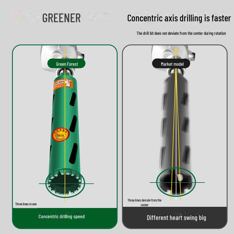 Green Forest Dry Drill Bit for Marble, Cement, Concrete, and AC Hole Opening (No Water Needed)
