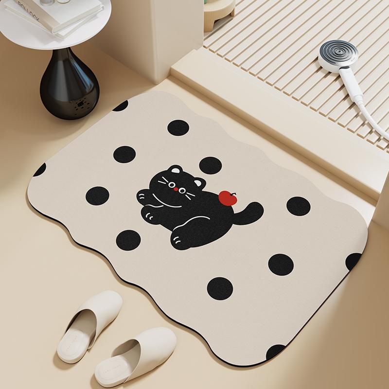 

Bathroom floor mat, diatom mud absorbent mat, bathroom bath non-slip foot mat, special-shaped small fresh household carpet 40x60cm15.7x23.6in