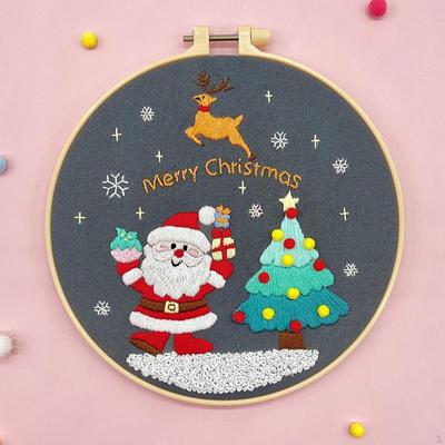 Weihnachtsstickset für Erwachsene Bastelset Tragbar Unvollendetes Weihnachts-Materialpaket Basteln