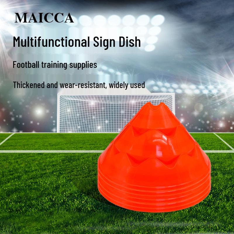 Mixed Color Round Football Training Cone Set with Thickened Base