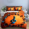 Musical Notes Themed Decoration Set Soft Comfortable Duvet Cover Bedding Set Included 1*Duvet Cover & 2*Pillowcases, Gift