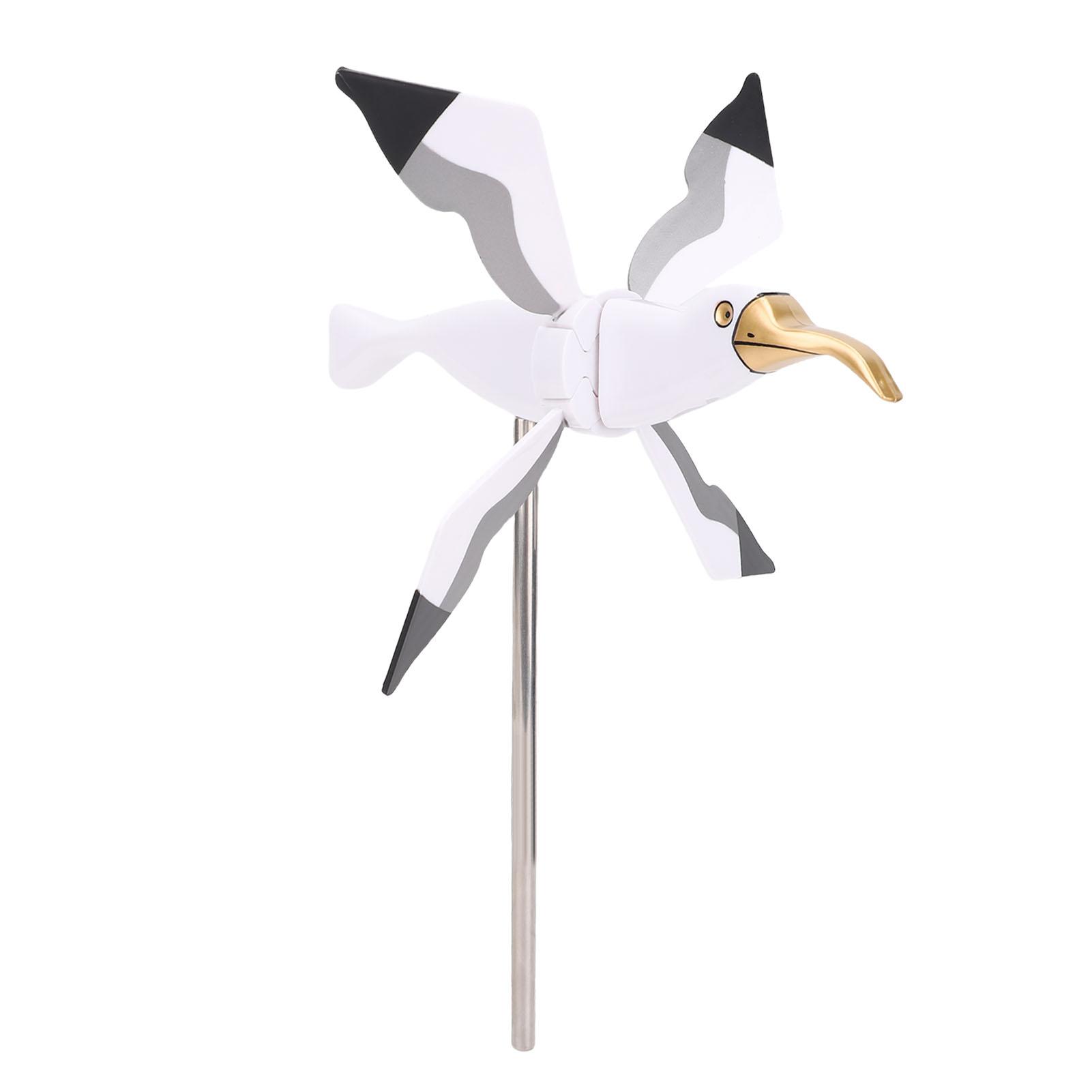 

Seagull Garden Spinner White Color Weather Proof Plastic Seagull Animal Whirligig Windmill for Garden