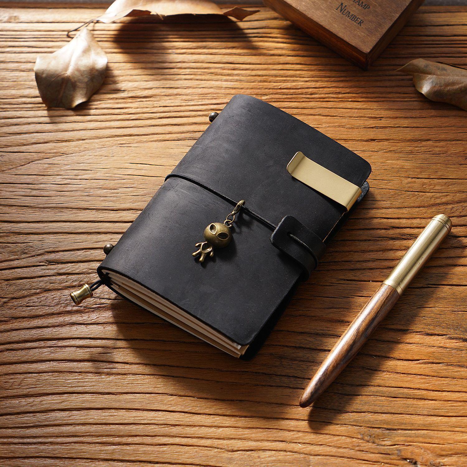 Creative Handmade Cross TN Cowhide Leather Travel Journal & Loose-Leaf Diary Notebook Travel notebook