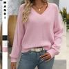 Women's Autumn and Winter New Hollow V-neck Long-sleeved Fashion Sweater for Women