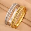 Popular Titanium Steel Bracelet with Pattern That Doesn't Fade, Women's Light Luxury Simple Hollowed-out Great Wall Pattern Stainless Steel Bracelet