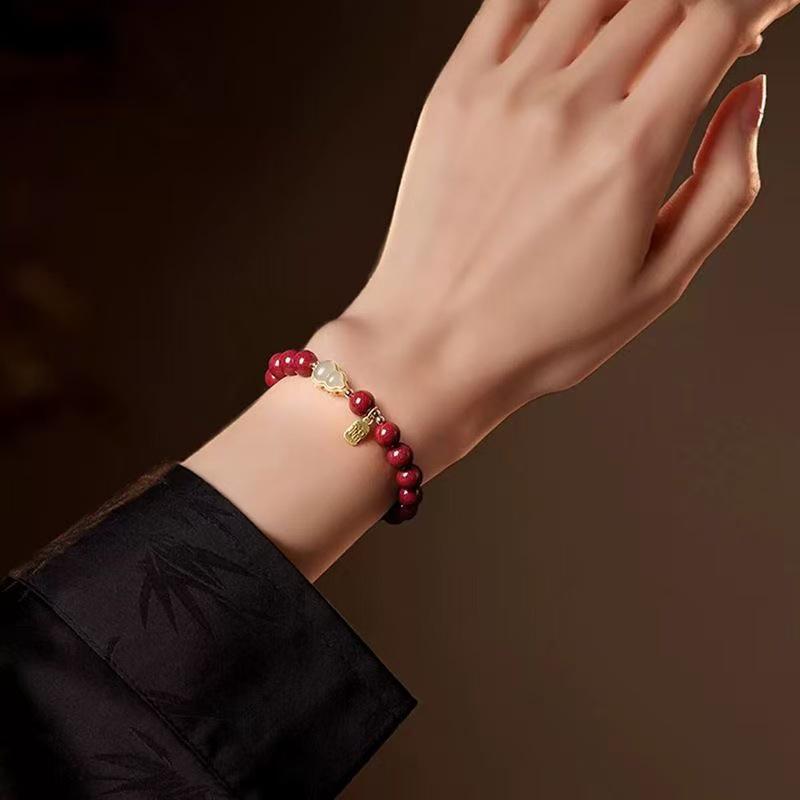 Purple Gold Cinnabar Gourd Bracelet - Emperor Sand Fu Spirit Gift