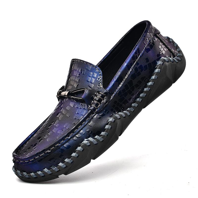 Big Size 38-48 Genuine Leather Moccasins Loafers Lightweight Men Casual Soft Slip On Driving Shoes for Men Fashion Men Shoes