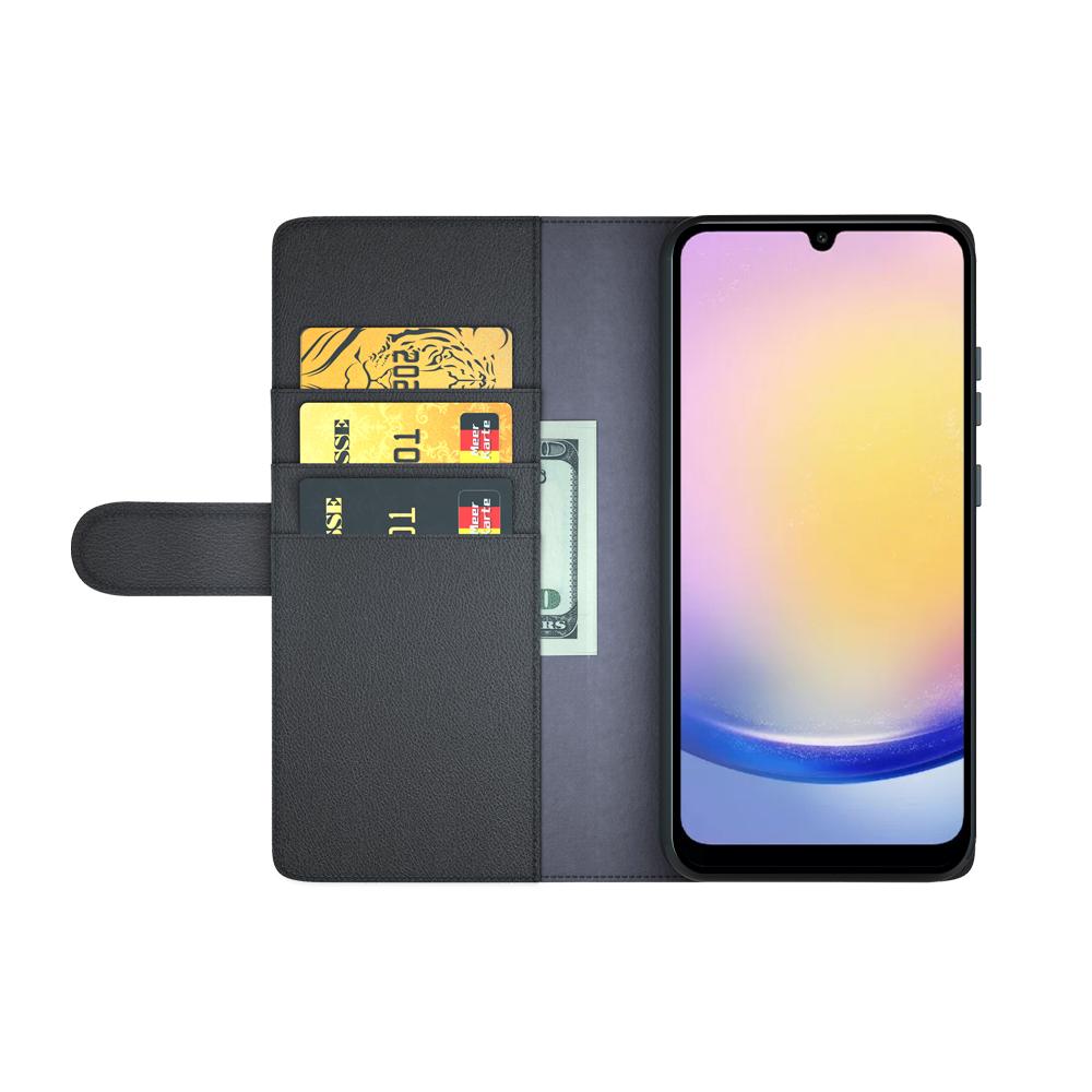 Für Samsung Galaxy S25 FE Hülle Echtes Spaltleder Handyhülle Brieftasche Kartenfach