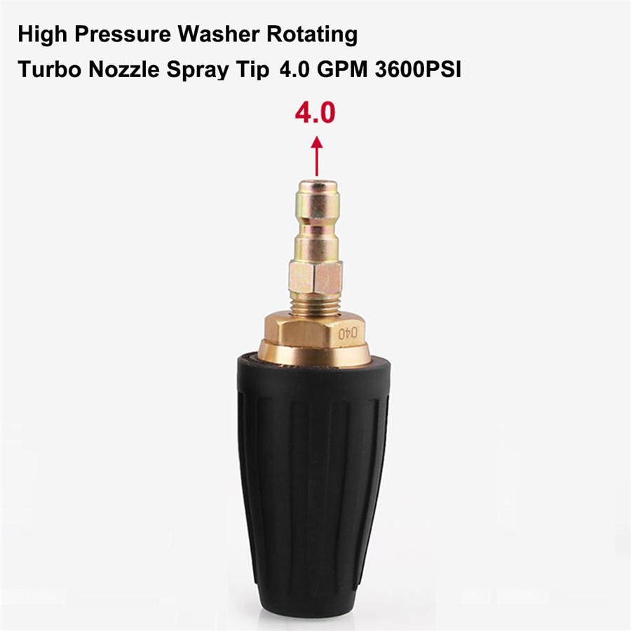 

1x Car 1/4 High Pressure Washer Rotating Turbo Nozzle Spray Tip 4.0 GPM 3600PSI