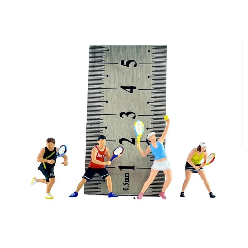 Realistic Tennis Player Figure Model for Architectural Displays Dioramas Props 1:64 Scale Hand Painted Miniature Figures
