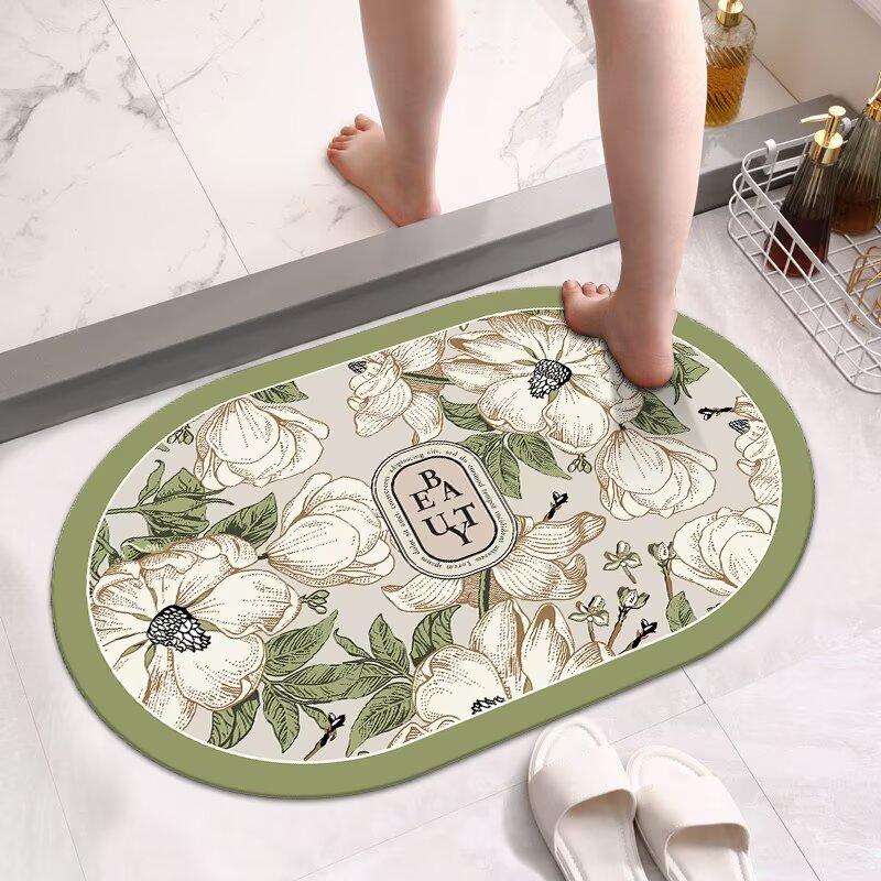 Bathroom door diatom mud floor mat, water-absorbing, non-slip and dirt-resistant foot mat, bathroom quick-drying carpet