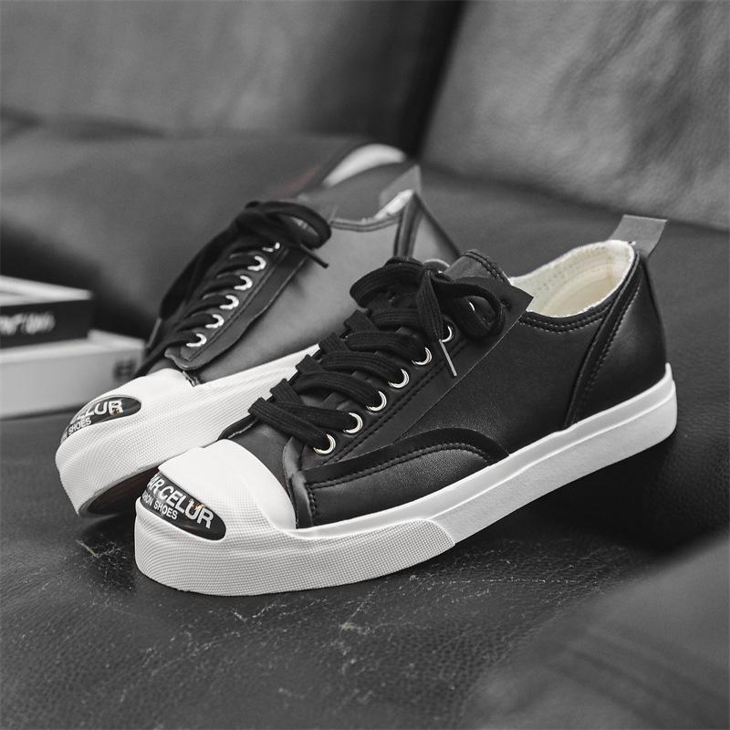 

AFANTING tide vulcanized shoes thin sole lightweight low top Japanese low top open smile canvas shoes 39 чёрный