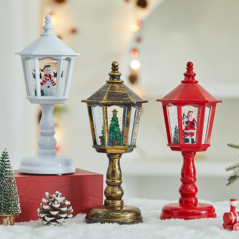 Christmas Lantern Snow Globe Retro Snow Globe Light Retro Christmas Lantern Ornament For Outdoors Window Table Windowsill Porch