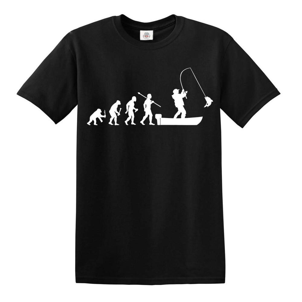 Evolution of man to boat fishing tshirt funny christmas gift carp hunter tshirt 2XL