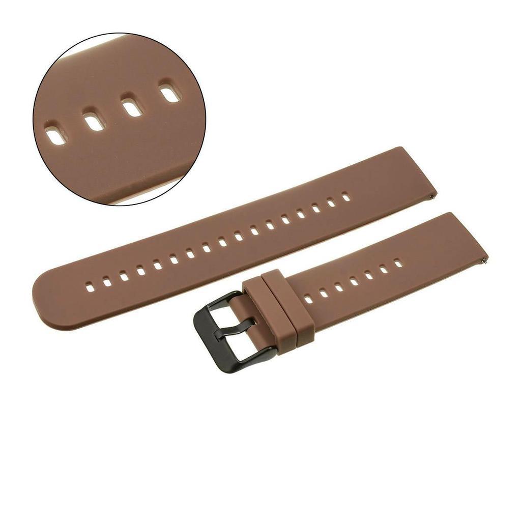 Pasek silikonowy pacific 18 mm u27 brązowy czarna sprzączka