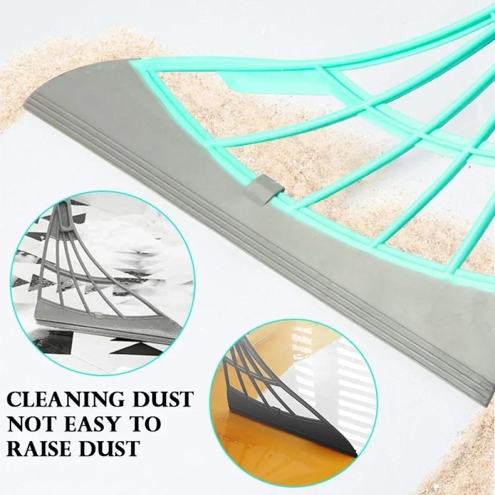 Lazy Broom Silicone Broom Water Stain Remover Stainless Scraper Magic Wiper Flexible Window Groove Cleaning Floor Scraper