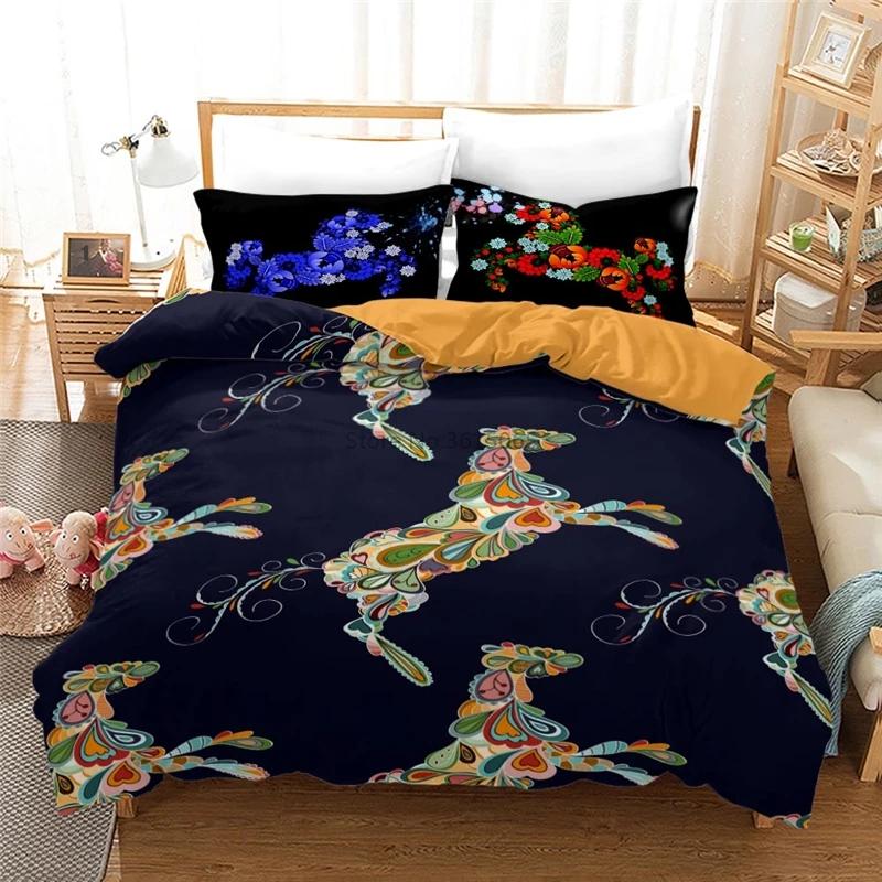 New Animal Horse 3d Bedding Set Printed Duvet Cover Set with Pillowcase Twin Full Queen King Size Bedclothes Drop Shipping