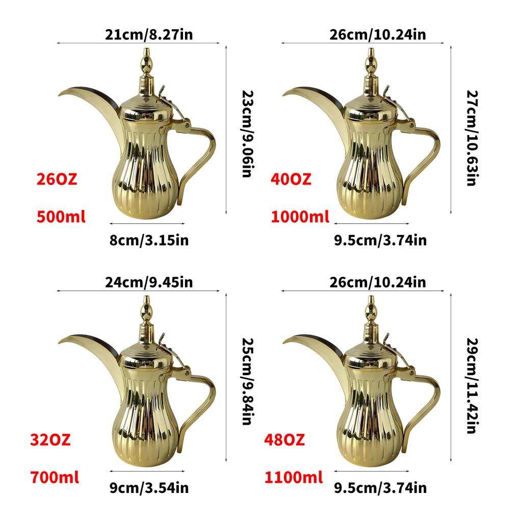Classical Middle East Design Stainless Steel Tea Kettle Ideal For Indoor And Outdoor Activity