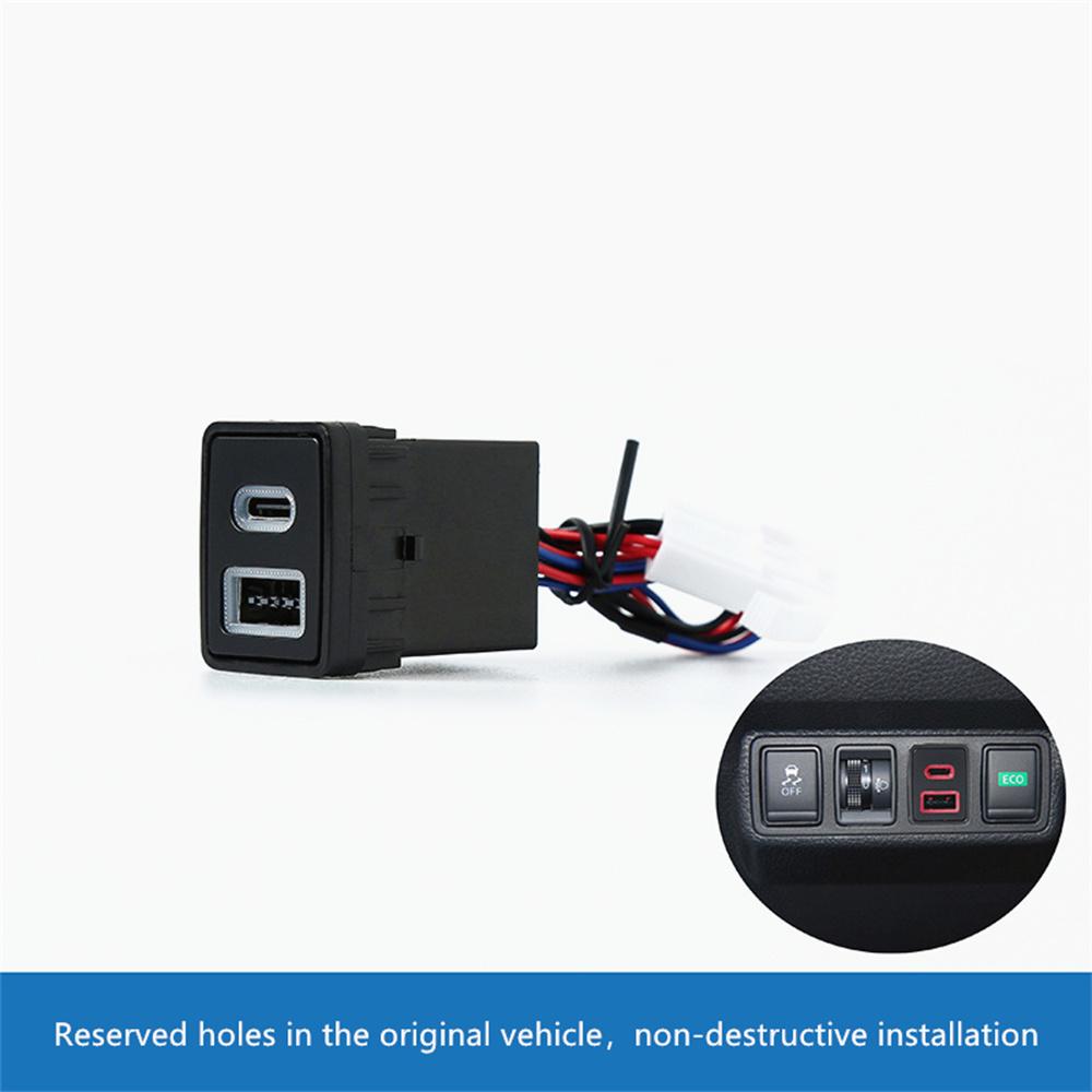 Car Quick Charger TYPE-C QC3.0 USB Interface Dual Socket for Nissan XTRAIL Teana